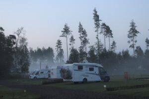 Solar Caravan Park - foggy evening